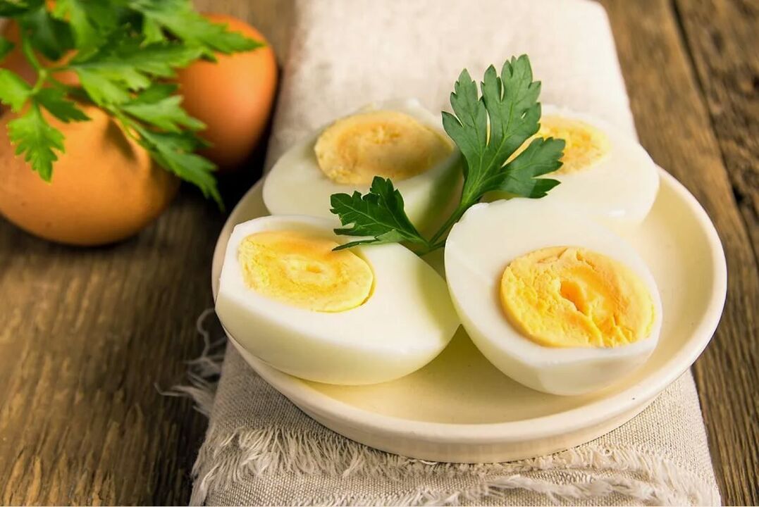 hartgekochte Eier zum Frühstück